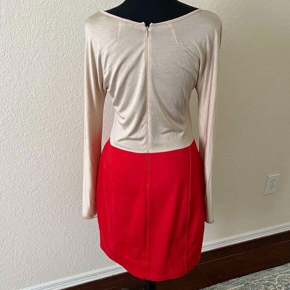 Marc by Marc Jacobs Women’s Dress Claude Silk Knit Color Block Nude Red Size S - Picture 2 of 11